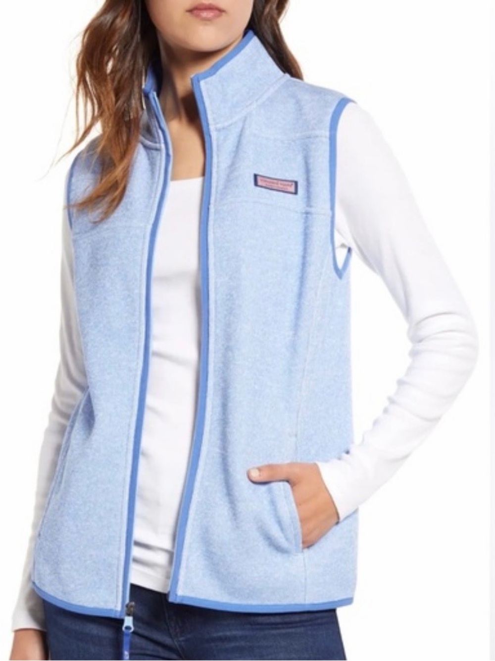 Vineyard Vines Light Blue Fleece Vest